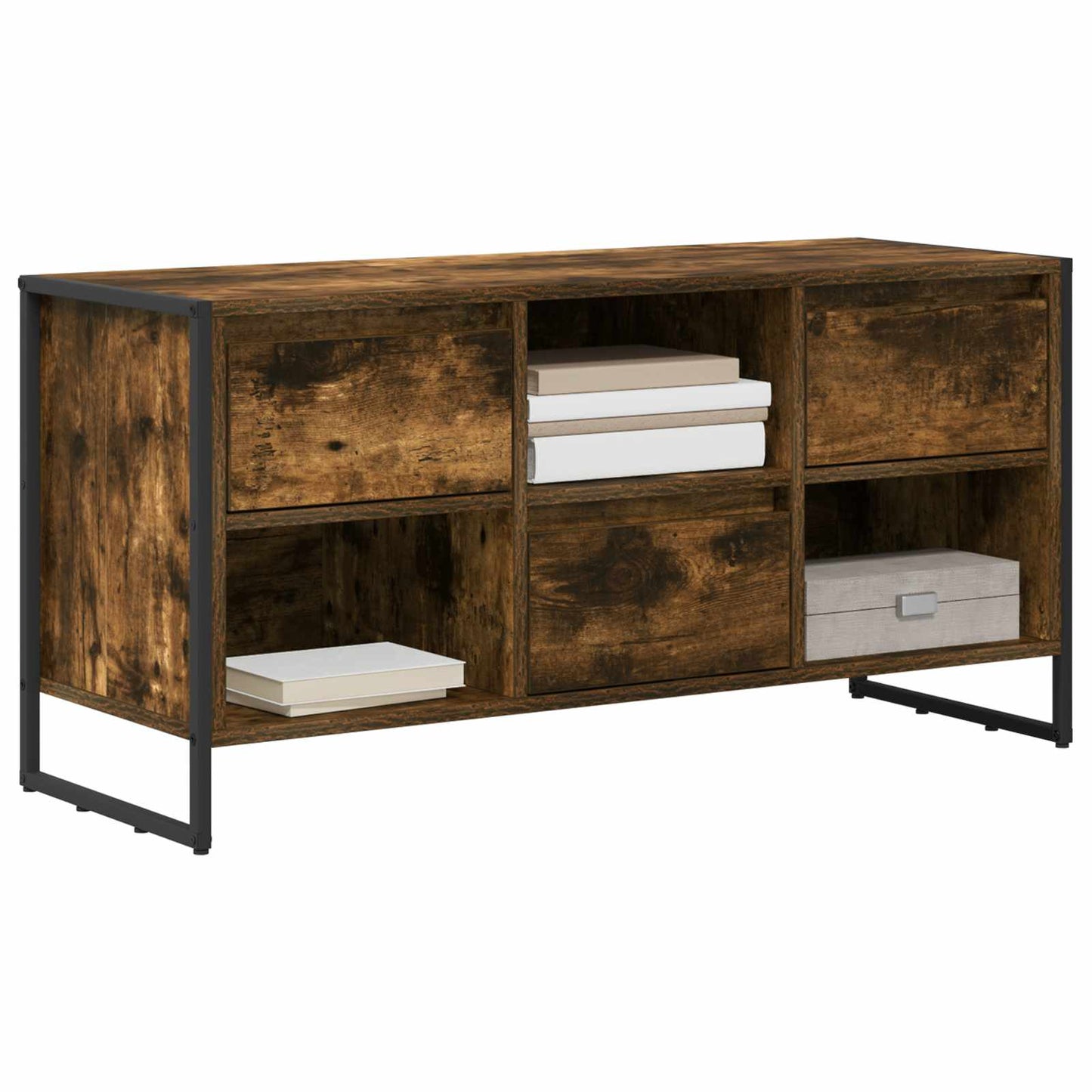 TV-skab med skuffe Røget Eg 100 x 36 x 49,5 cm Konstrueret træ