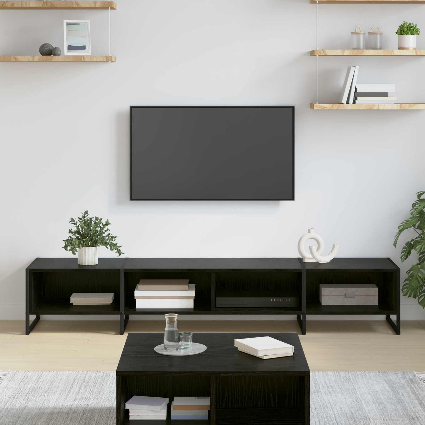 TV-skab 170.5 x 36 x 30.5 cm Sort eg Konstrueret træ