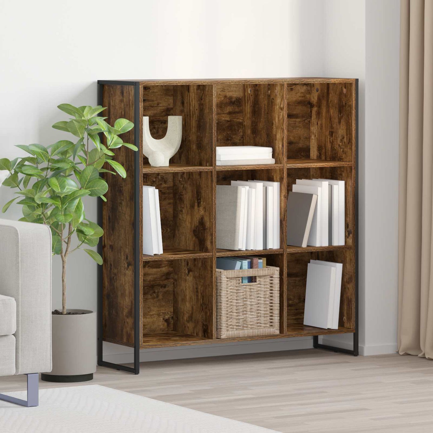 Bogskab Røget Eg 99,5 x 30 x 108,5 cm Konstrueret træ