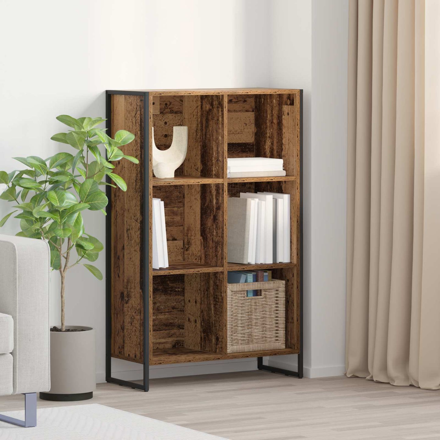 Bogskab Gammelt træ 99,5 x 30 x 108,5 cm Konstrueret træ