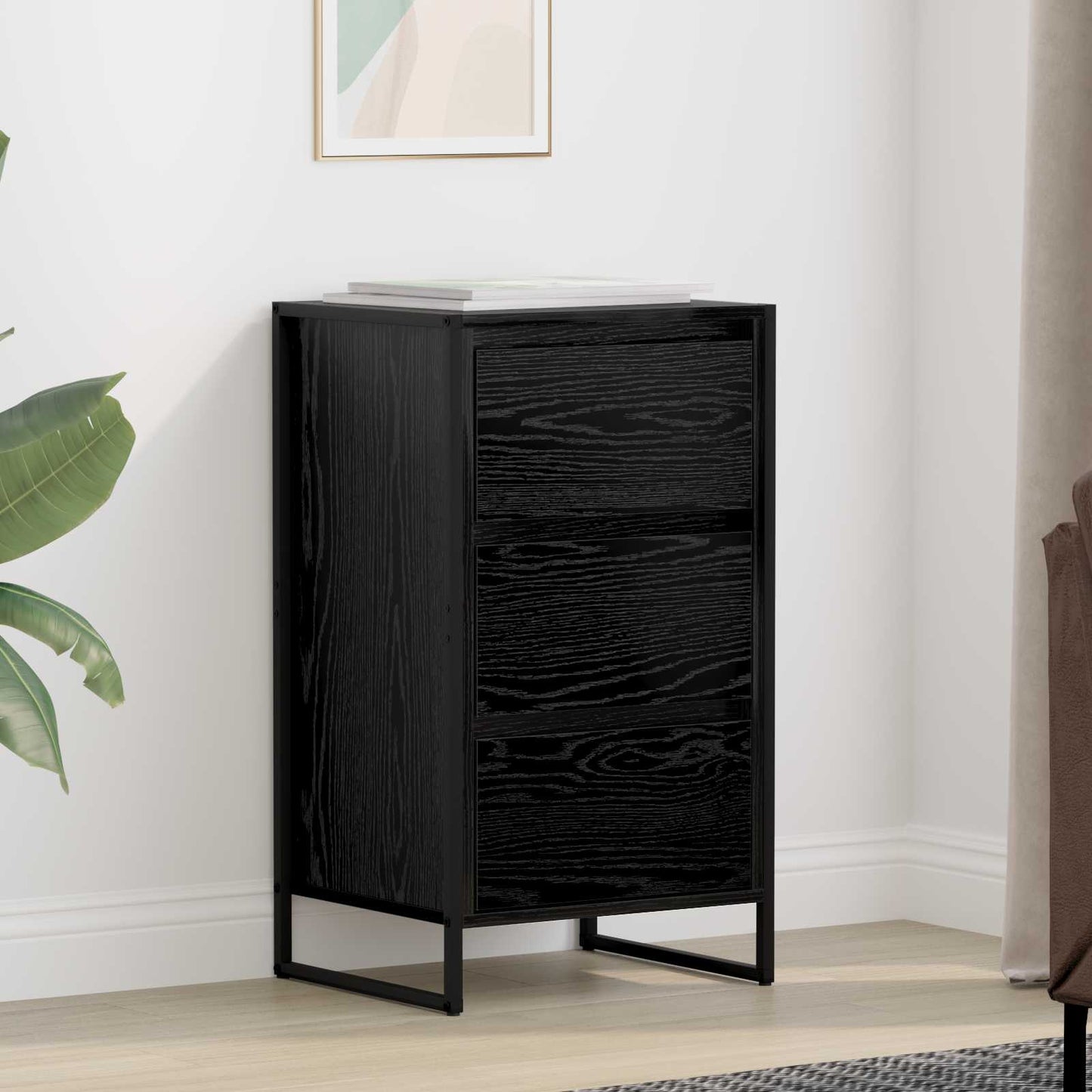 Sideboard Sort eg 42 x 36 x 75.5 cm Konstrueret træ