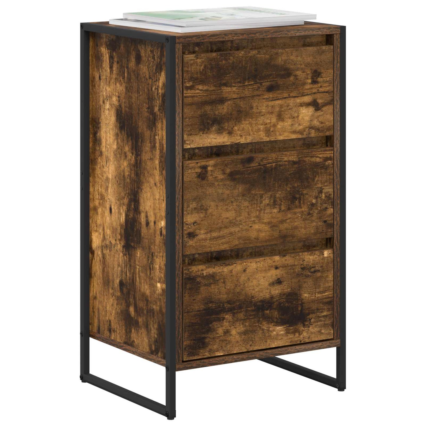 Sideboard med skuffe Røget Eg 42 x 36 x 75.5 cm Konstrueret træ