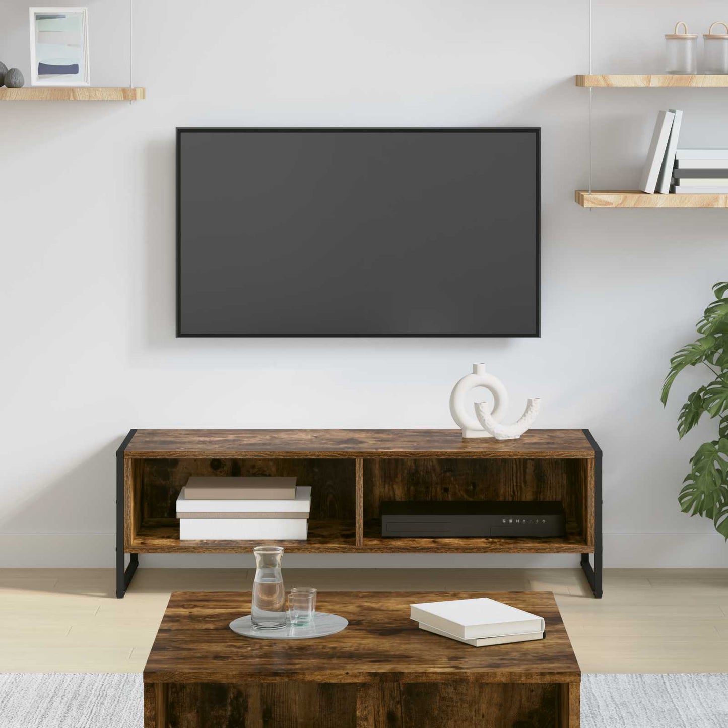 TV-skab Røget Eg 100 x 36,5 x 30,5 cm Konstrueret træ