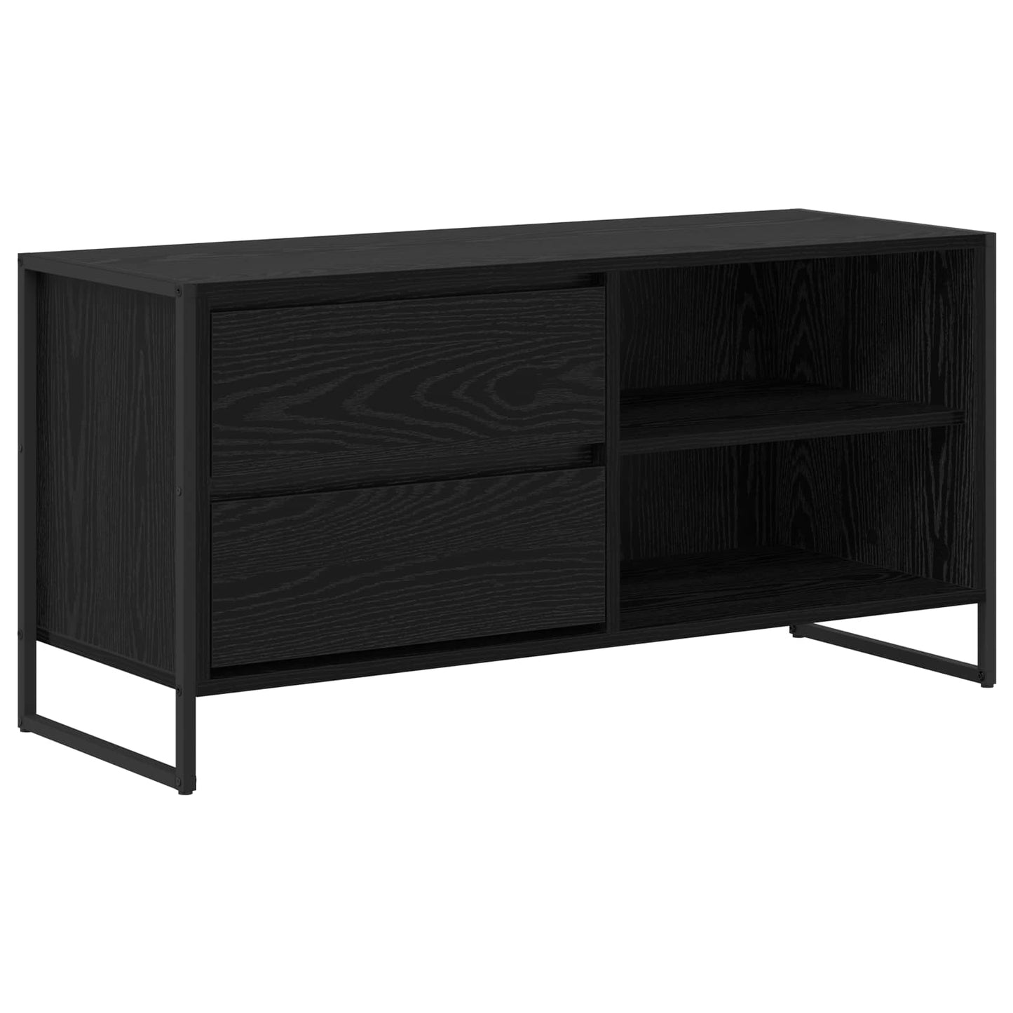 TV-skab med skuffe Sort eg 100 x 36 x 49,5 cm Konstrueret træ