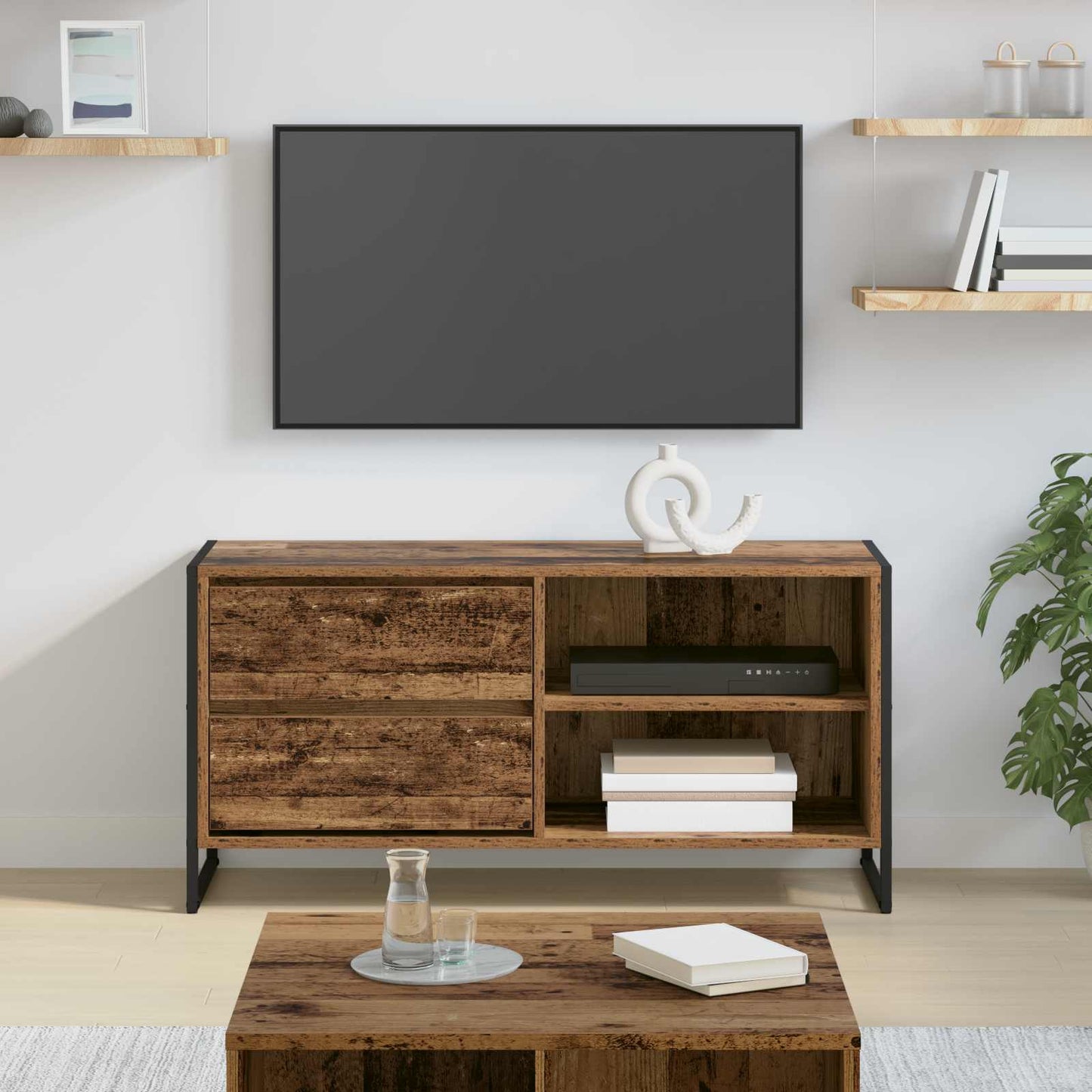 TV-skab Gammelt træ 100 x 36 x 49,5 cm Konstrueret træ