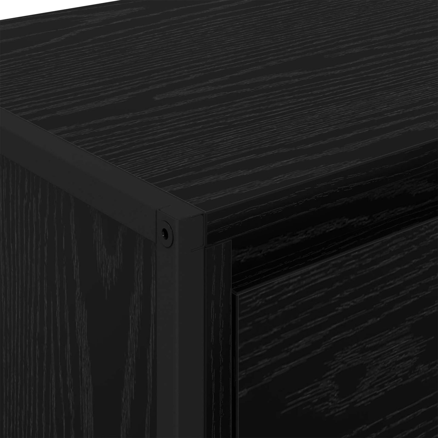 Sideboard med skuffe Sort eg 43 x 36 x 75,5 cm Konstrueret træ