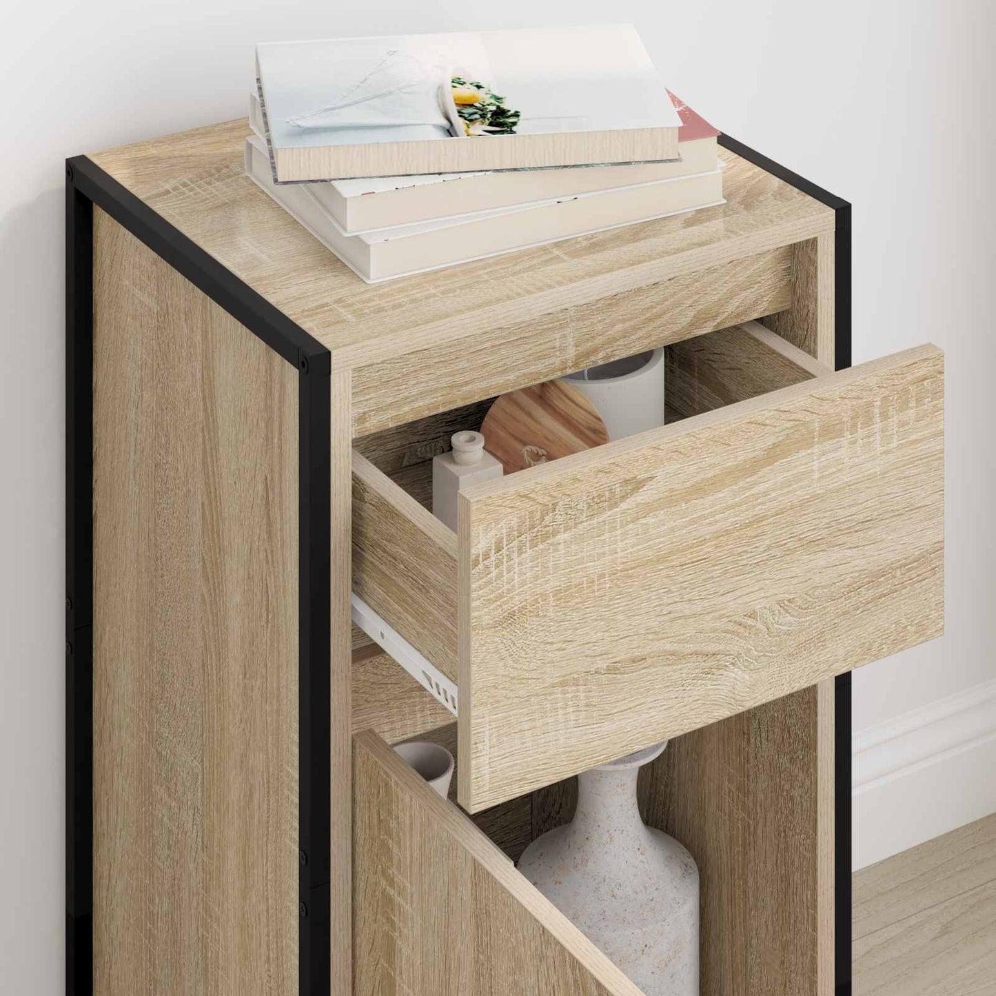 Sideboard med skuffe Sonoma 43 x 36 x 75,5 cm Konstrueret træ