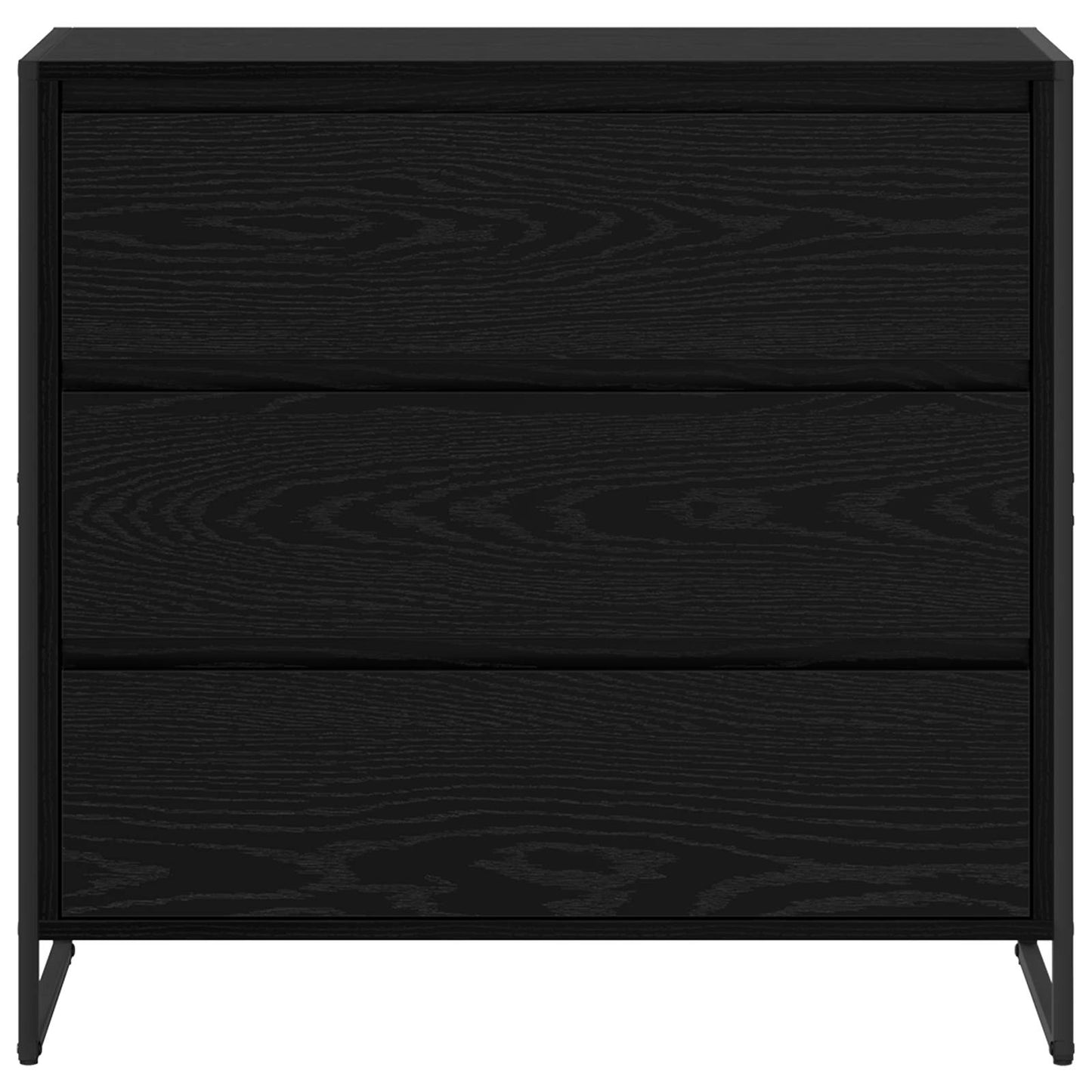 Sideboard med skuffe Sort eg 79 x 36 x 75.5 cm Konstrueret træ