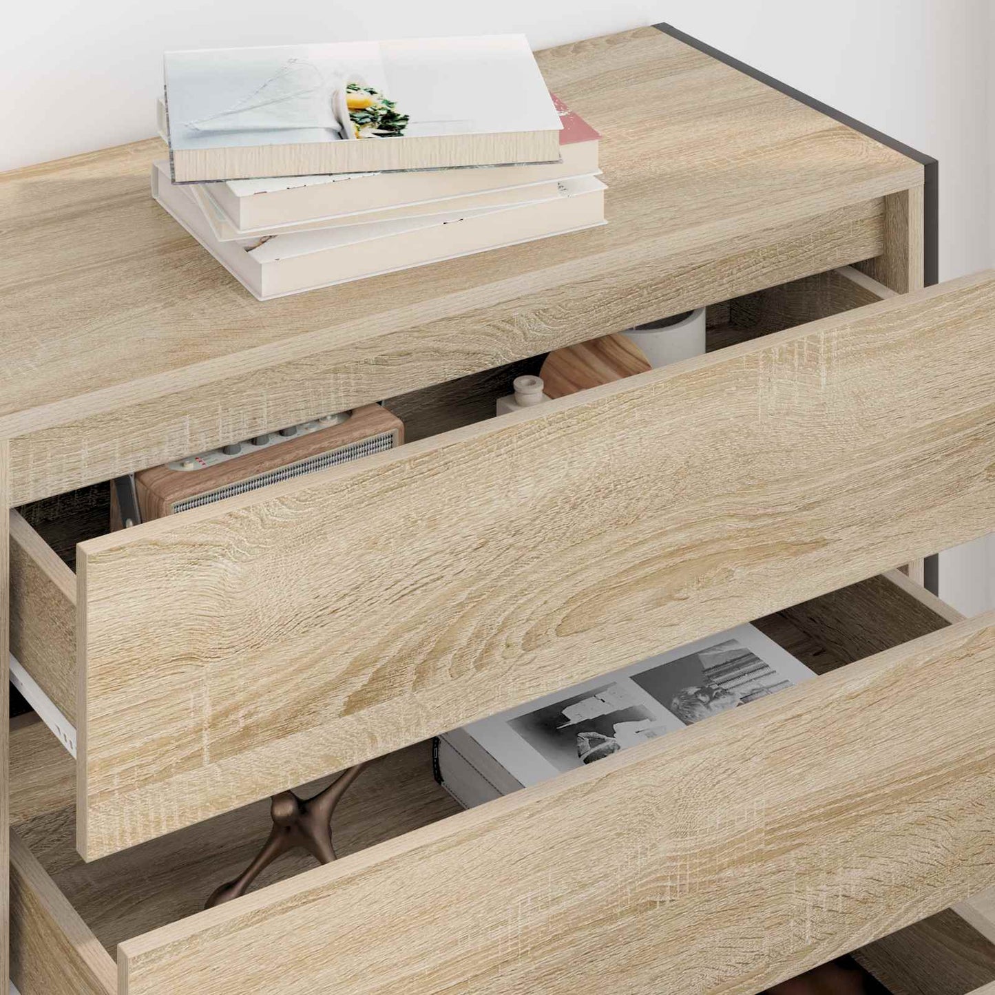 Sideboard med skuffe Sonoma 79 x 36 x 75.5 cm Konstrueret træ