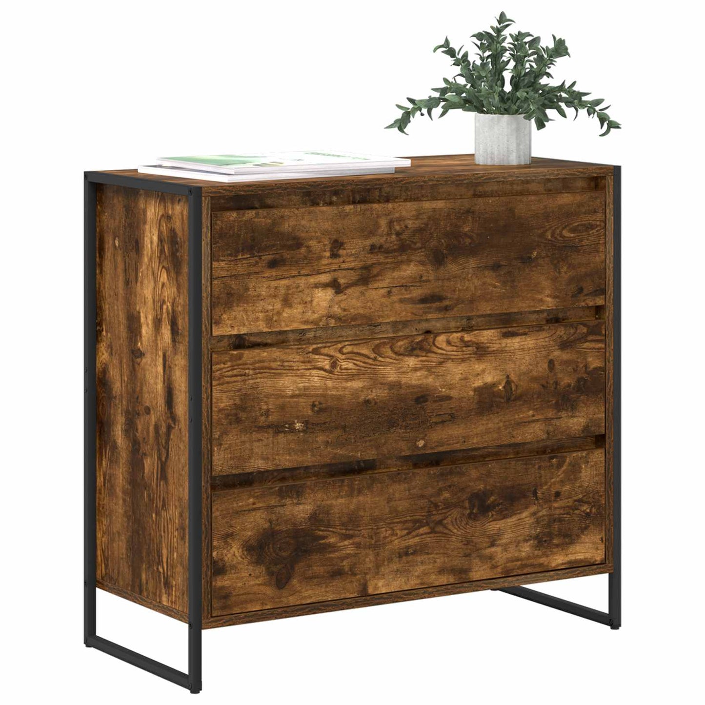 Sideboard med skuffe Røget Eg 79 x 36 x 75.5 cm Konstrueret træ
