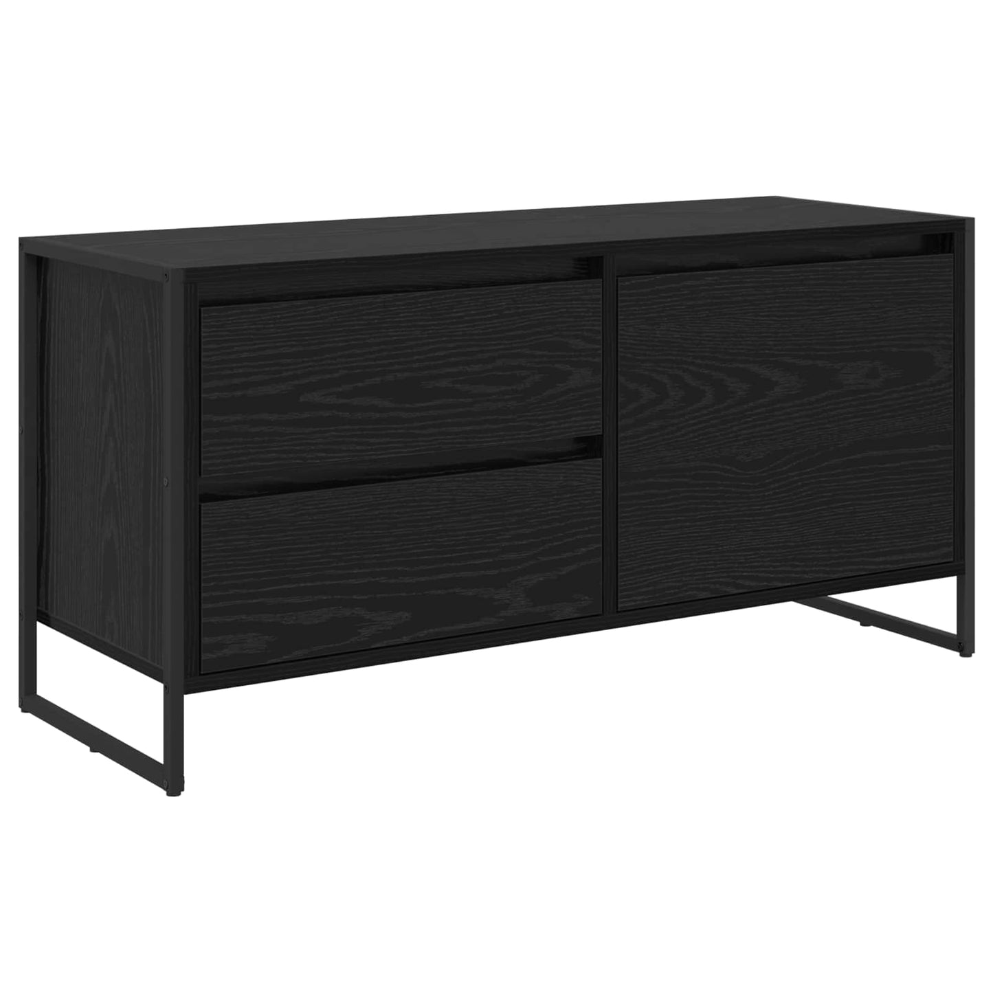 TV-skab med skuffe Sort eg 100 x 36 x 49,5 cm Konstrueret træ