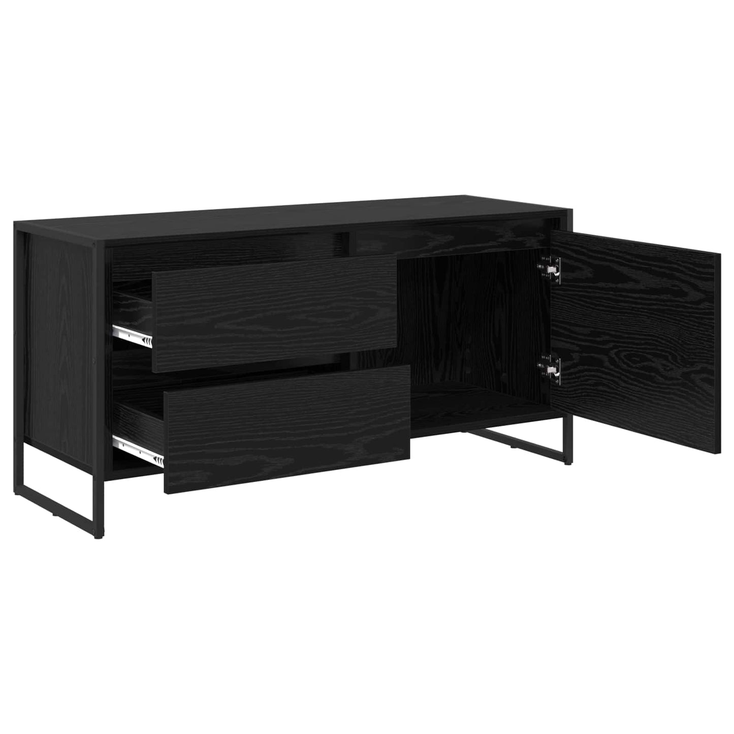 TV-skab med skuffe Sort eg 100 x 36 x 49,5 cm Konstrueret træ