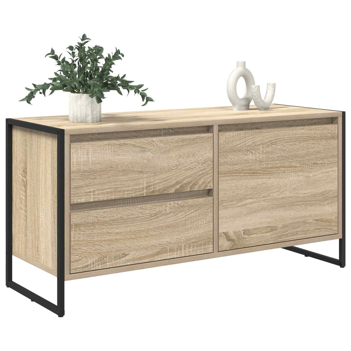 TV-skab med skuffe Sonoma 100 x 36 x 49,5 cm Konstrueret træ