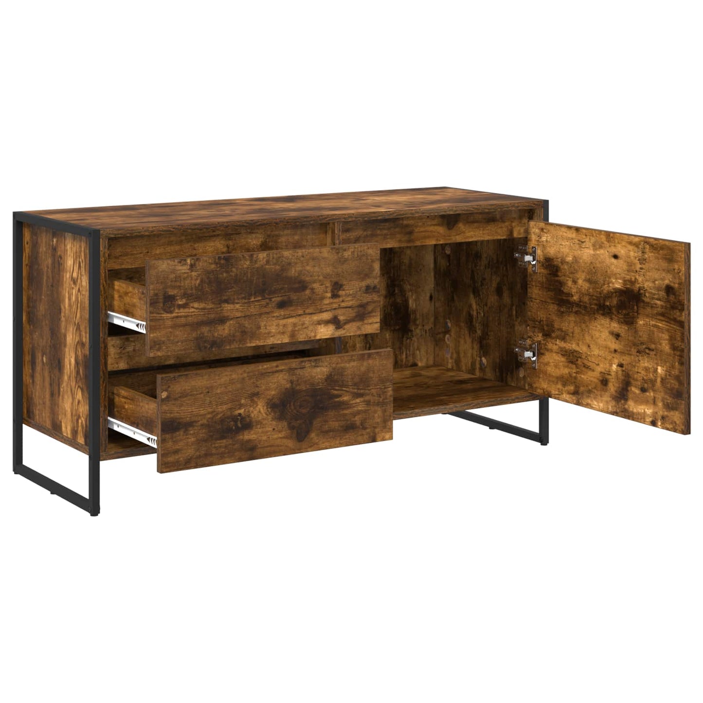 TV-skab med skuffe Røget Eg 100 x 36 x 49,5 cm Konstrueret træ