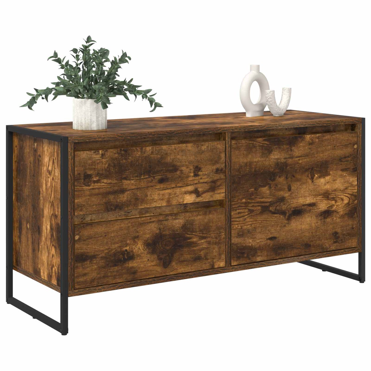 TV-skab med skuffe Røget Eg 100 x 36 x 49,5 cm Konstrueret træ