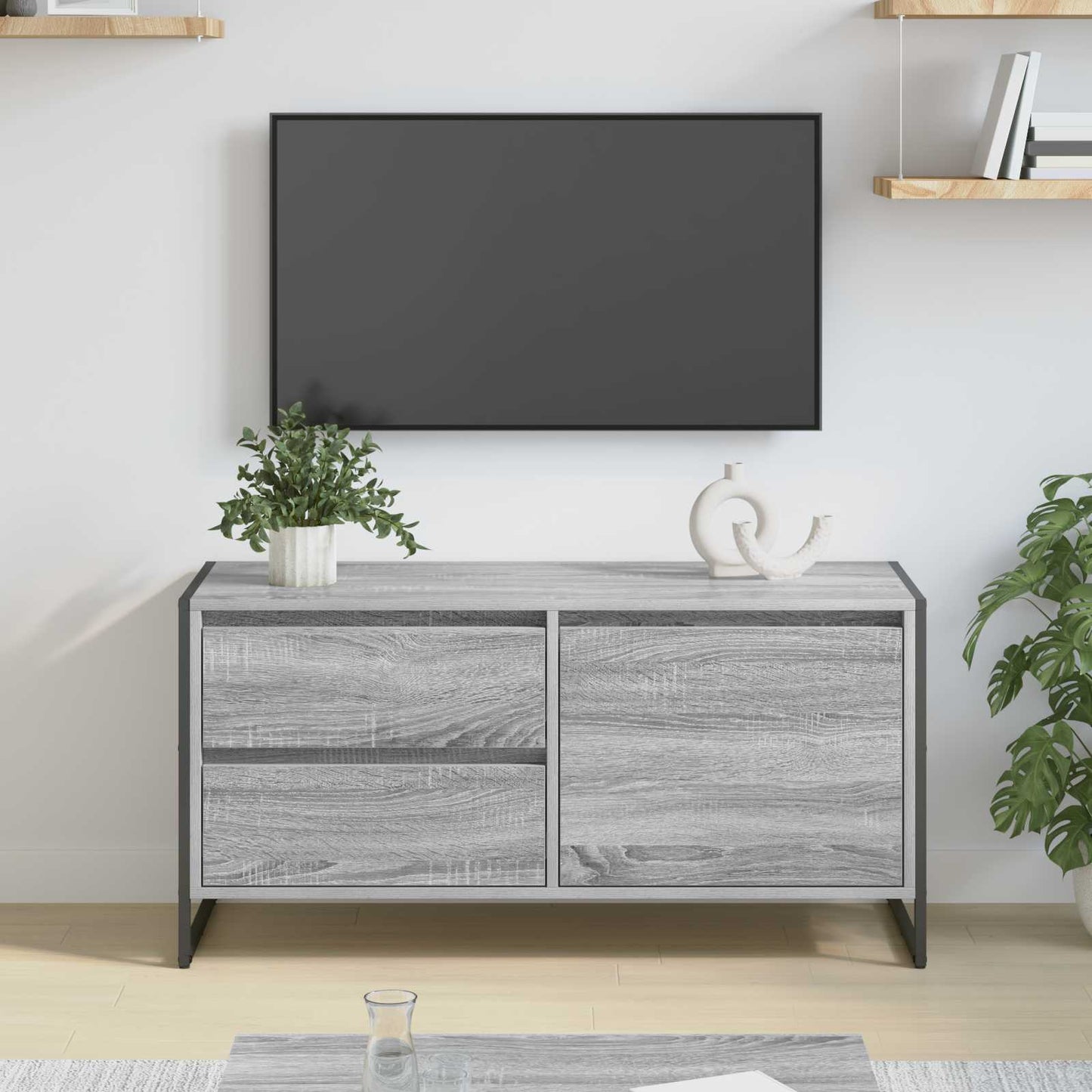 TV-skab Grå Sonoma 100 x 36 x 49,5 cm Konstrueret træ
