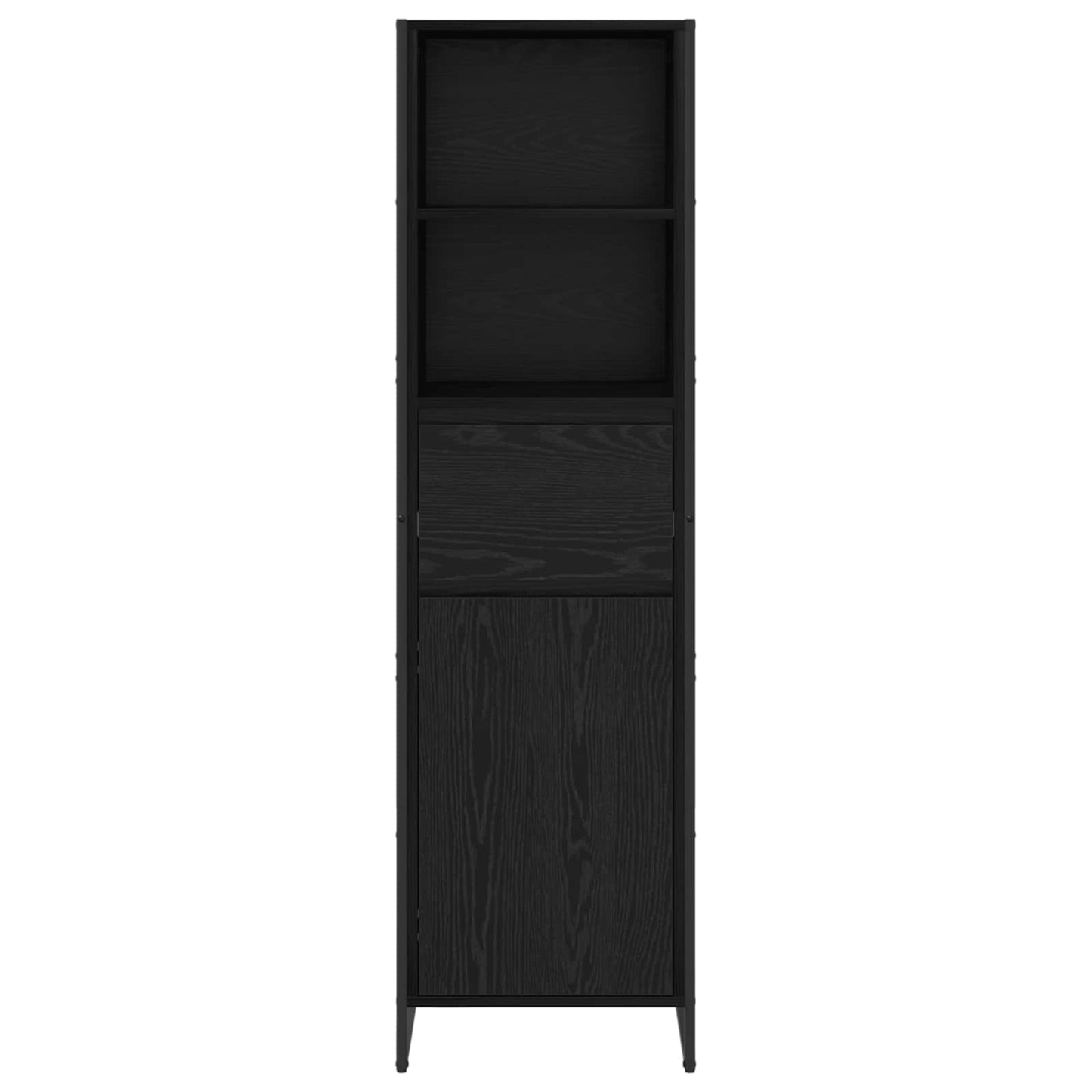 Bogskab med skuffe Sort eg 43 x 36 x 150,5 cm Konstrueret træ