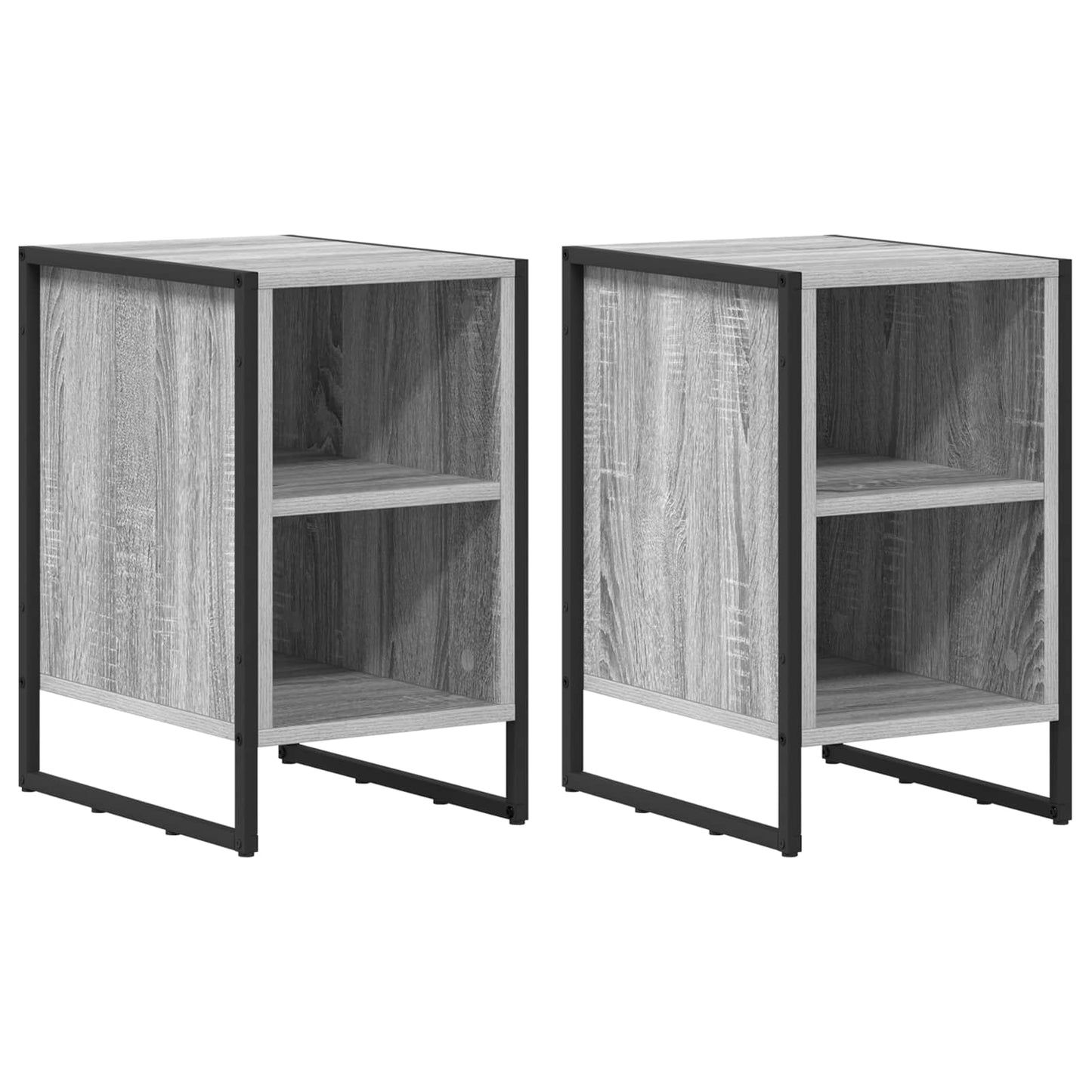 Sengebord 2 pcs Grå Sonoma 39,5 x 30 x 50 cm Konstrueret træ