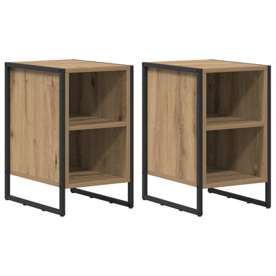 Sengebord 2 pcs Artisan eg 39,5 x 30 x 50 cm Konstrueret træ