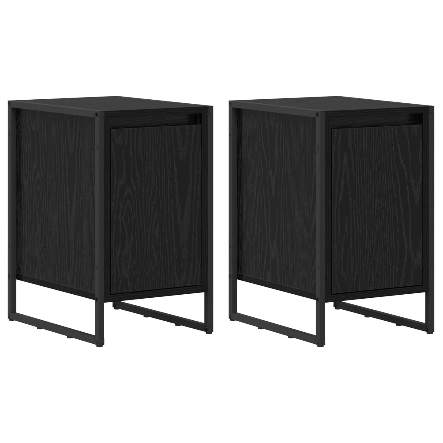 Sengebord 2 pcs Sort eg 39,5 x 30 x 50 cm Konstrueret træ