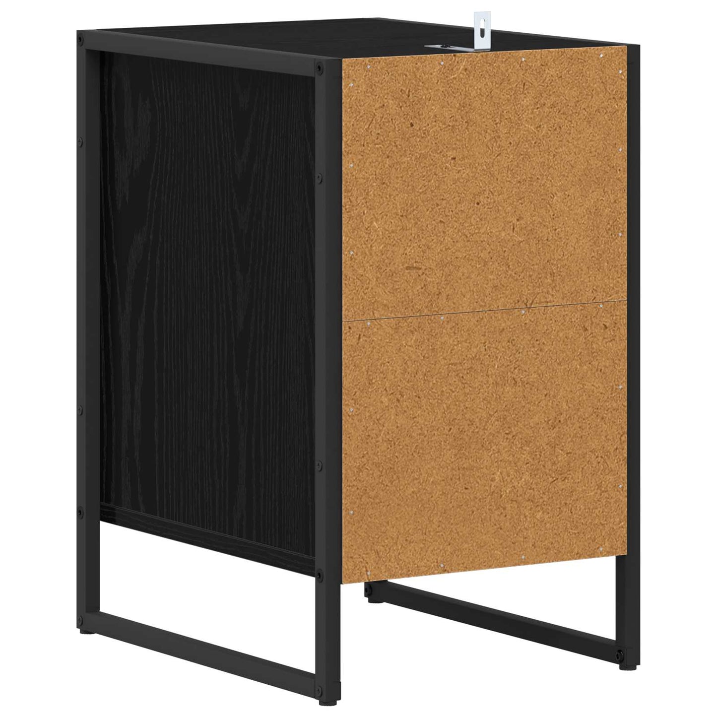 Sengebord med skuffe Sort eg 39,5 x 30 x 50 cm Konstrueret træ