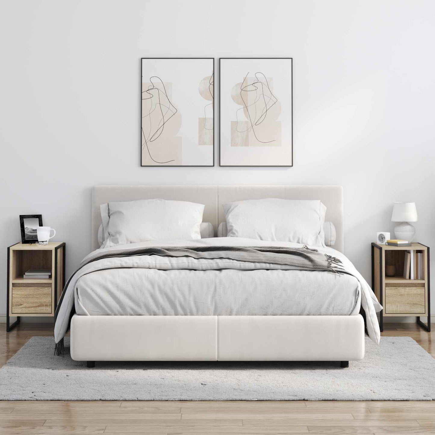 Sengebord 2 pcs Sonoma 39,5 x 30 x 50 cm Konstrueret træ