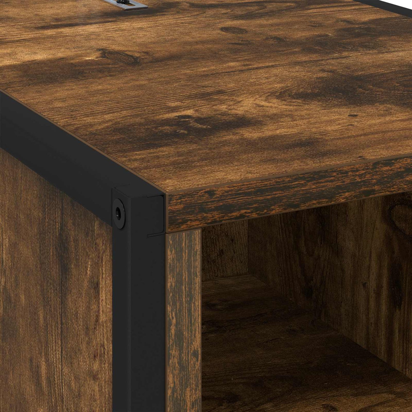 Sengebord 2 pcs Røget Eg 39,5 x 30 x 50 cm Konstrueret træ