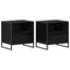 Sengebord 2 pcs Sort eg 50 x 39,5 x 50 cm Konstrueret træ