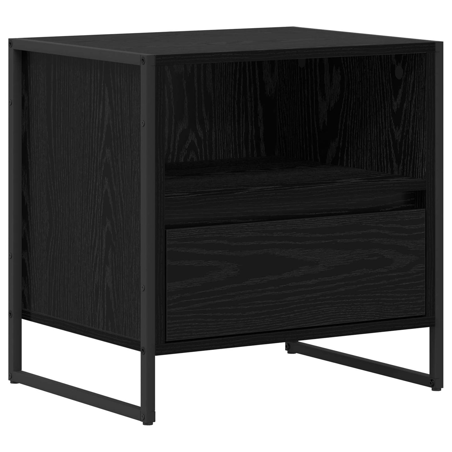 Sengebord 2 pcs Sort eg 50 x 39,5 x 50 cm Konstrueret træ