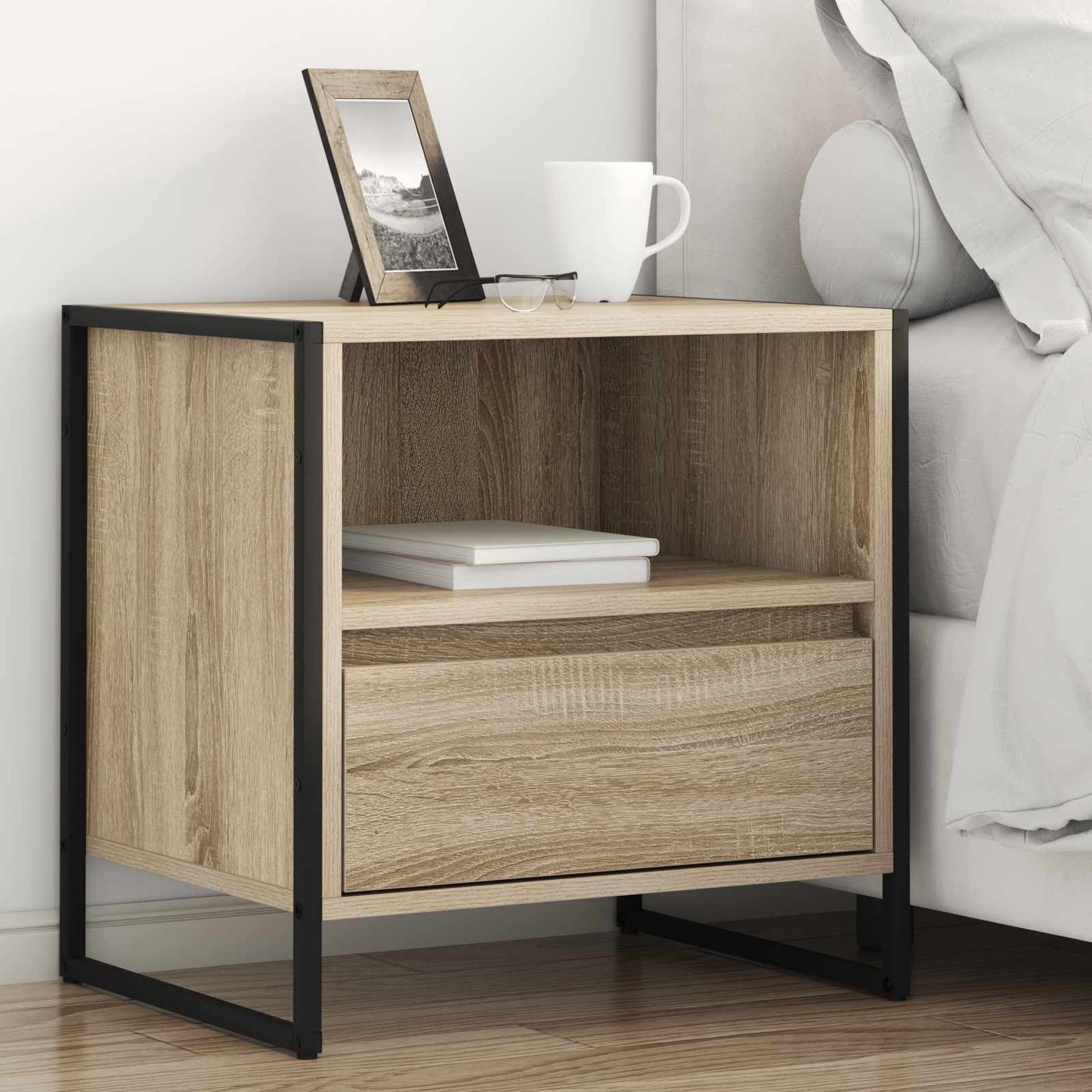 Sengebord 2 pcs Sonoma 50 x 39,5 x 50 cm Konstrueret træ