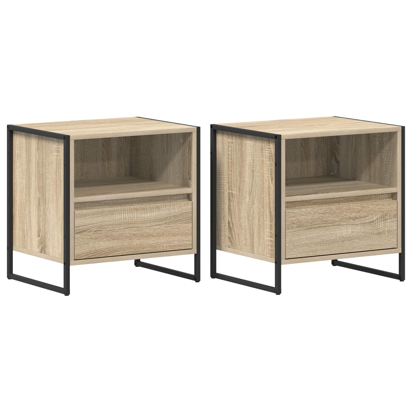 Sengebord 2 pcs Sonoma 50 x 39,5 x 50 cm Konstrueret træ