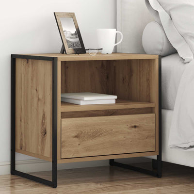Sengebord 2 pcs Artisan eg 50 x 39,5 x 50 cm Konstrueret træ