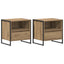 Sengebord 2 pcs Artisan eg 50 x 39,5 x 50 cm Konstrueret træ