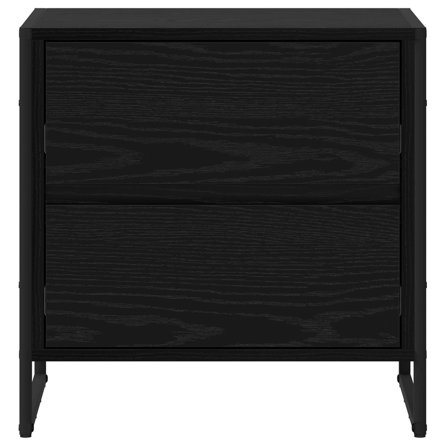 Sengebord med skuffe Sort eg 50 x 39,5 x 50 cm Konstrueret træ