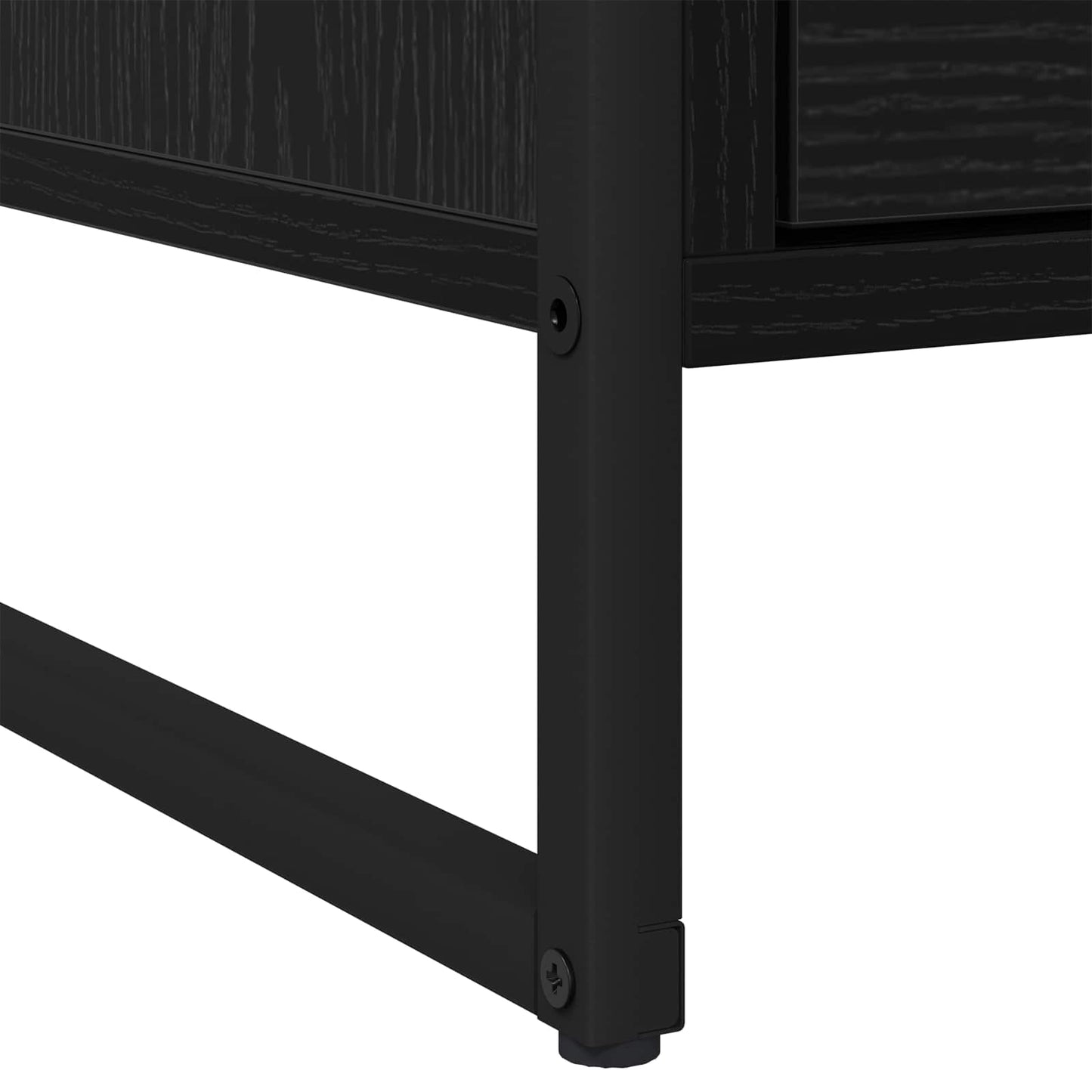 Sengebord 2 pcs Sort eg 50 x 39,5 x 50 cm Konstrueret træ
