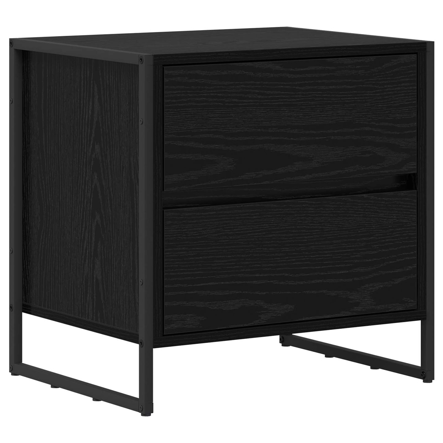 Sengebord 2 pcs Sort eg 50 x 39,5 x 50 cm Konstrueret træ