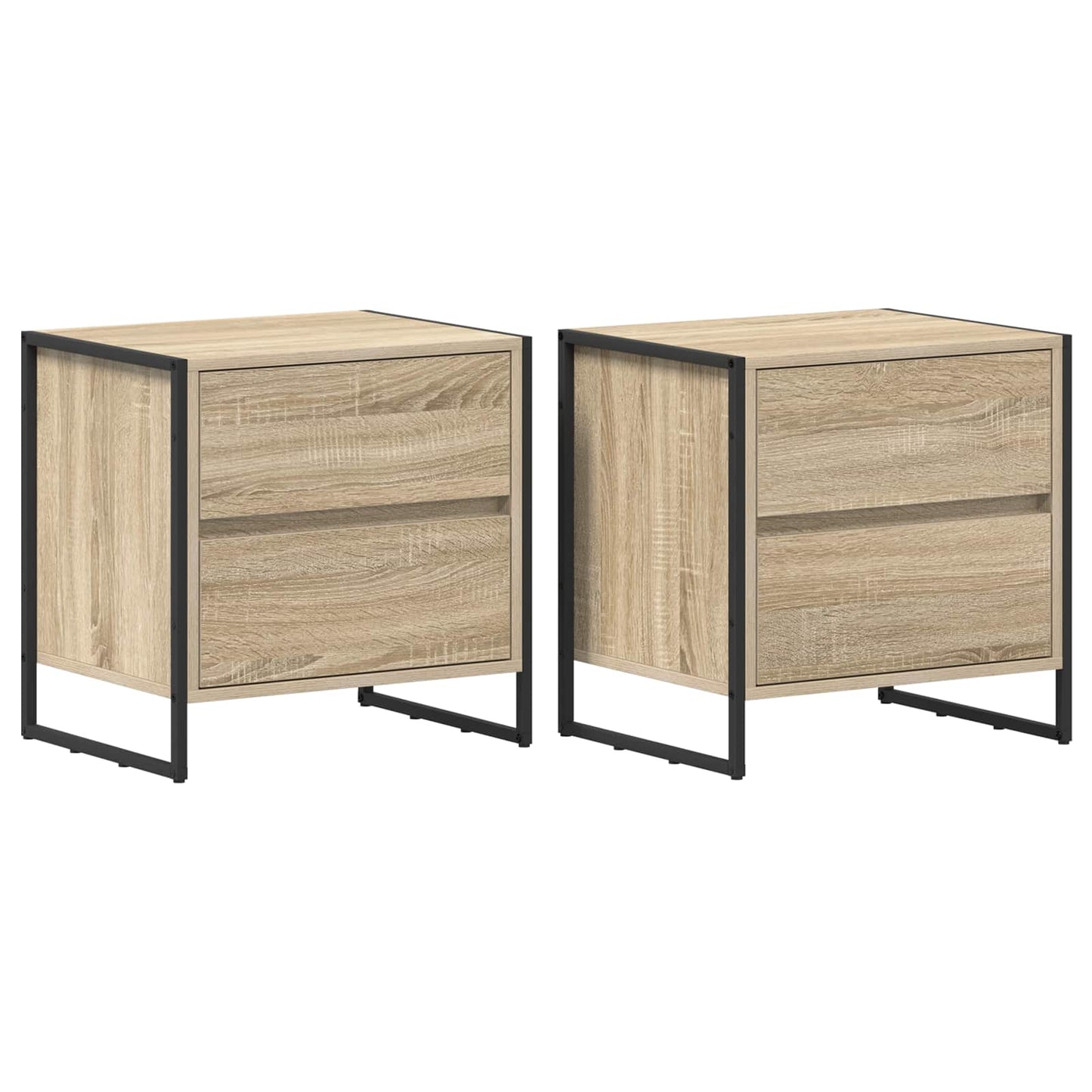 Sengebord 2 pcs Sonoma 50 x 39,5 x 50 cm Konstrueret træ