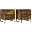 Sengebord 2 stk. Røget Eg 50 x 39,5 x 50 cm Konstrueret træ