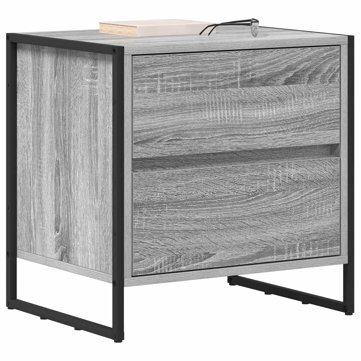 Sengebord 2 pcs Grå Sonoma 50 x 39,5 x 50 cm Konstrueret træ