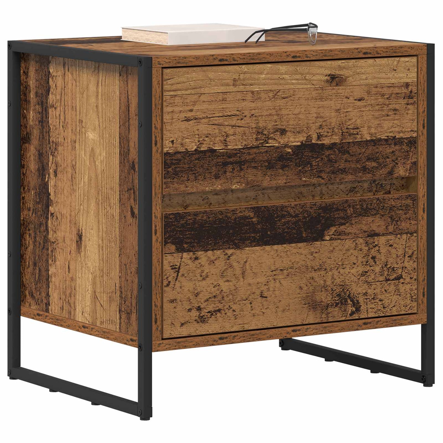 Sengebord 2 stk. Gammelt træ 50 x 39,5 x 50 cm Konstrueret træ
