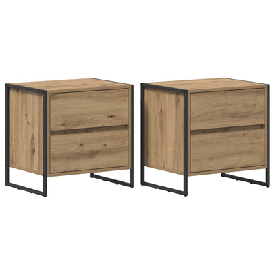 Sengebord 2 pcs Artisan eg 50 x 39,5 x 50 cm Konstrueret træ