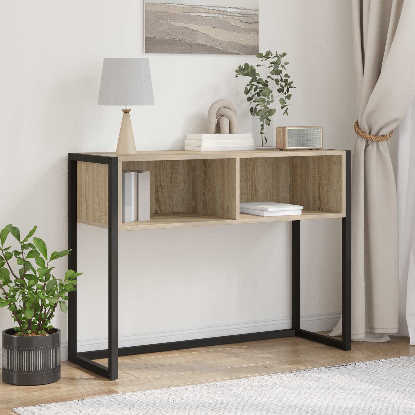 Endebord med opbevaring Sonoma 100 x 36 x 75 cm Konstrueret træ