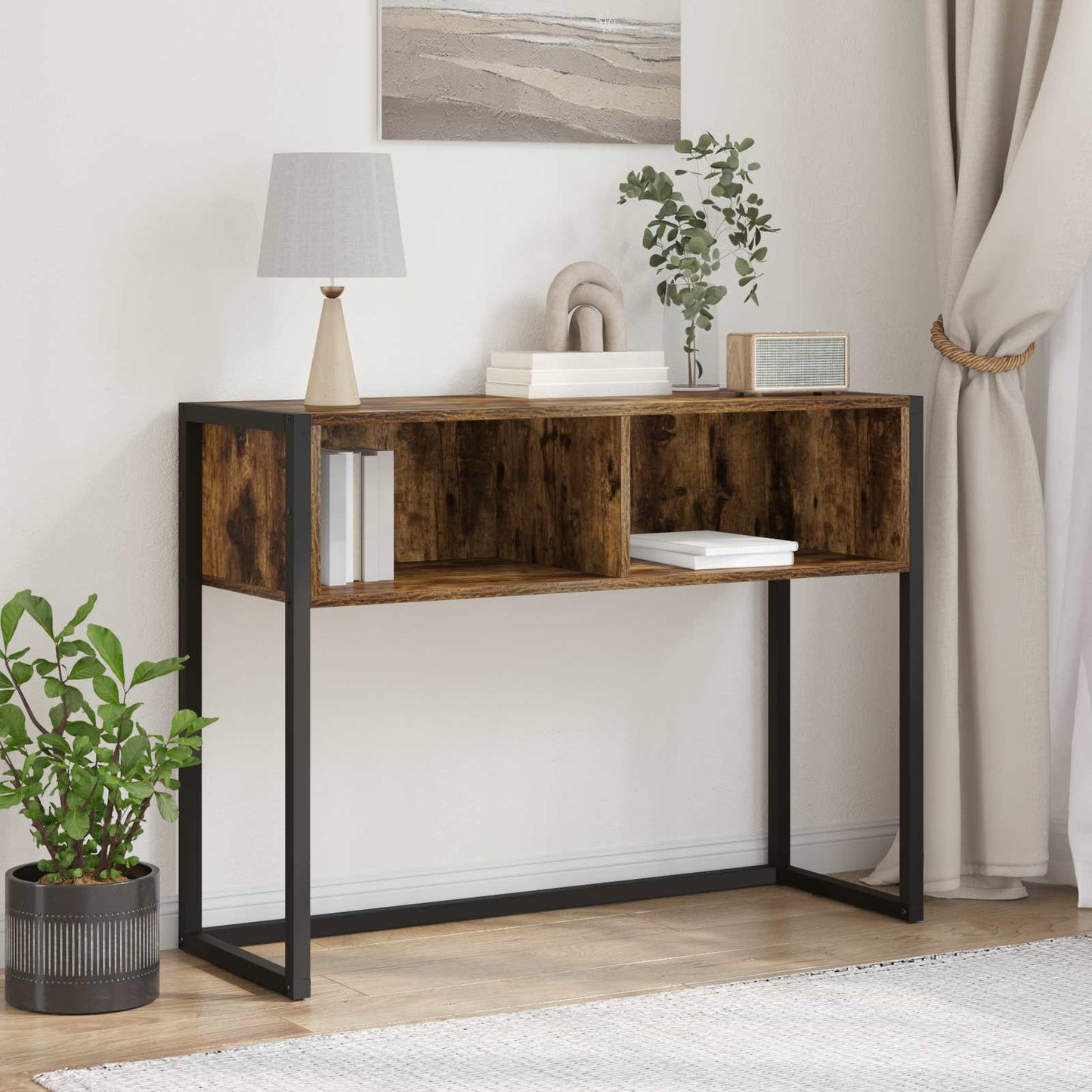 Endebord Røget Eg 100 x 36 x 75 cm Konstrueret træ