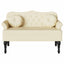 Chesterfield bænk med pude Creme 120.5 x 65 x 75 cm Faux læder