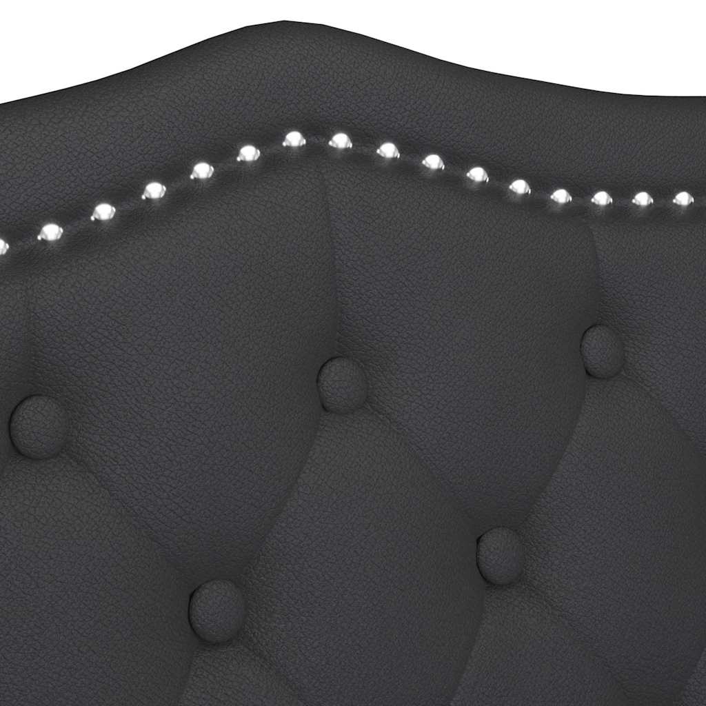 Chesterfield bænk med pude Sort 120.5 x 65 x 75 cm Faux læder