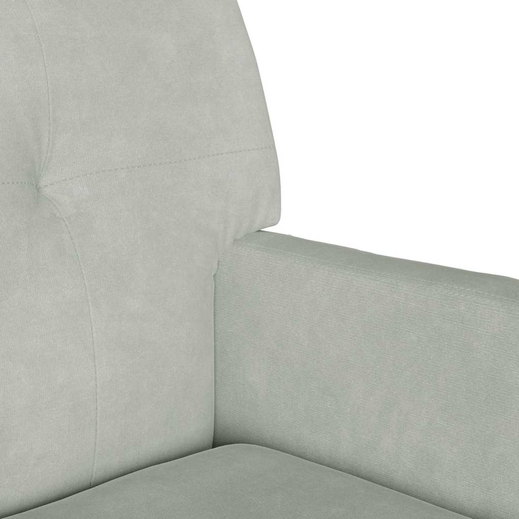 Chesterfield bænk Lysegrå 112 x 65,5 x 75 cm Fløjl