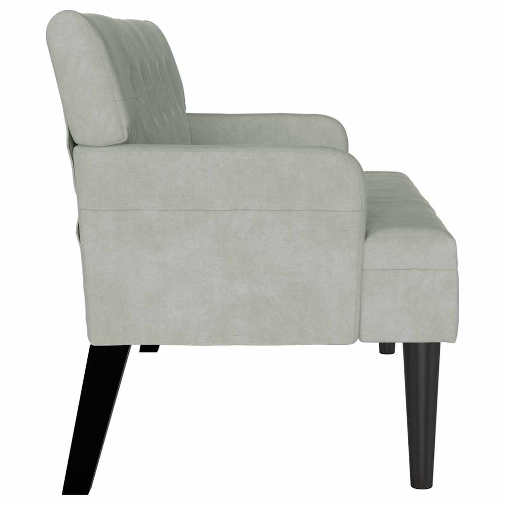 Chesterfield bænk Lysegrå 112 x 65,5 x 75 cm Fløjl