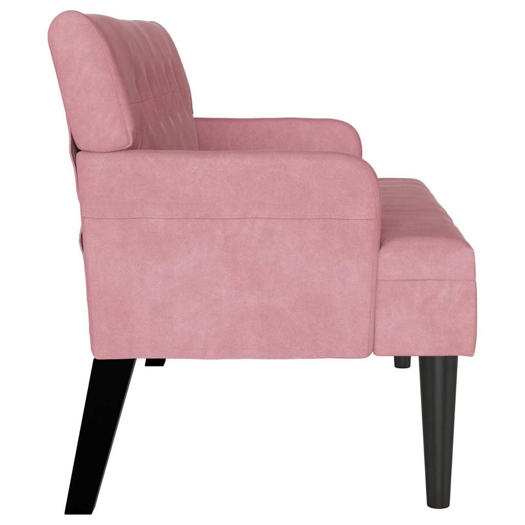 Chesterfield bænk Lyserød 112 x 65,5 x 75 cm Fløjl