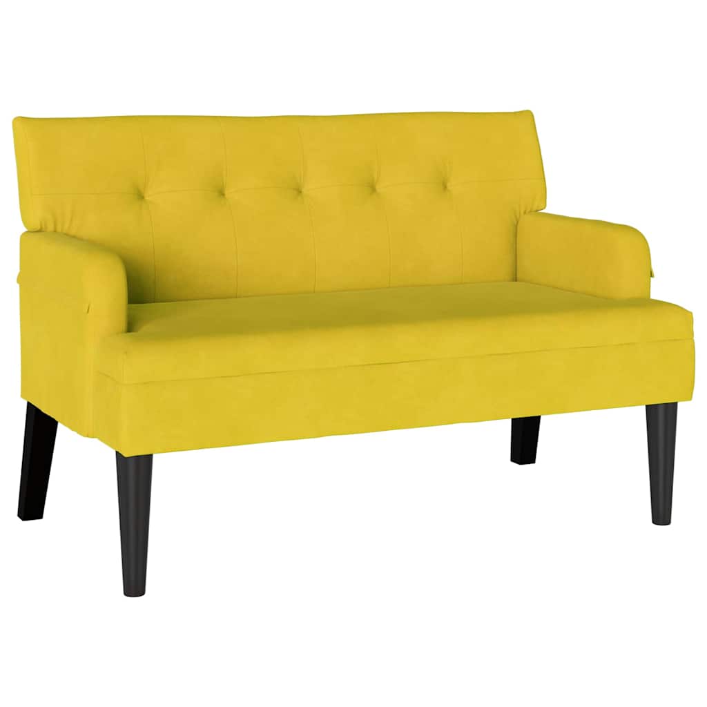 Chesterfield bænk Gul 112 x 65,5 x 75 cm Fløjl