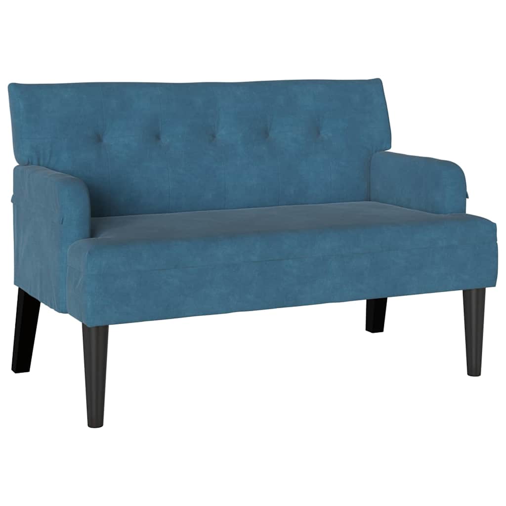 Chesterfield bænk Blå 112 x 65,5 x 75 cm Fløjl
